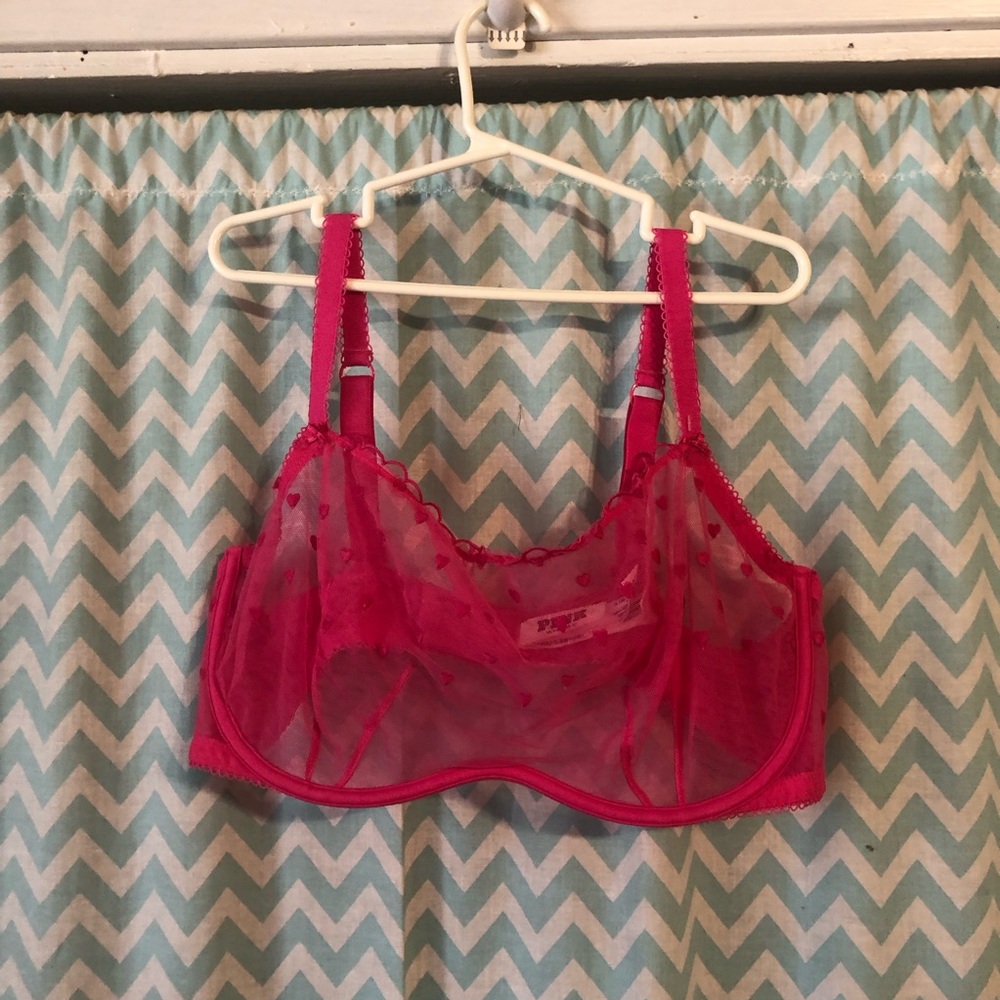 Victoria’s Secret PINK Wink unlined scoop monowire sheer pink bra